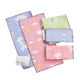 【JoyNa】5入 洗臉長方巾 寶寶澡巾 六層紗口水巾 25X50cm(紗布巾.擦手巾.長方巾.墊背巾)