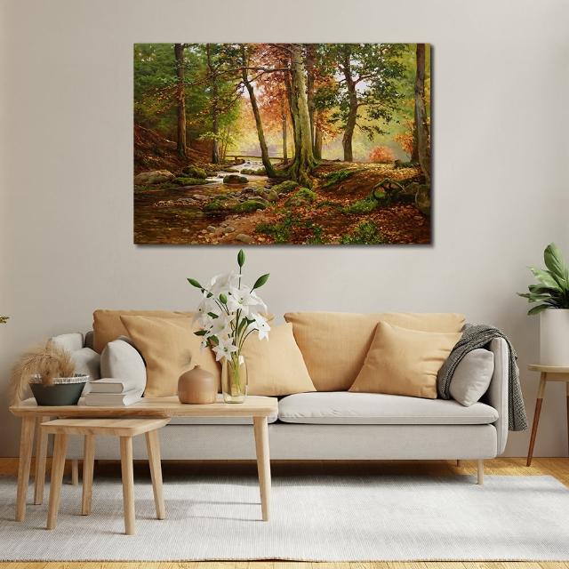 【御畫房】林中溪流 國家一級畫師手繪油畫60×90cm(VF-195)