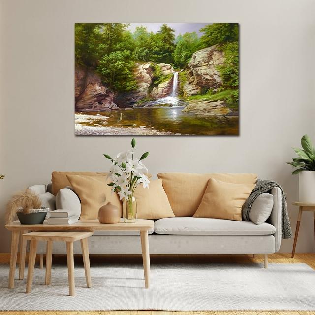 【御畫房】春水流 國家一級畫師手繪油畫60×90cm(VF-92)