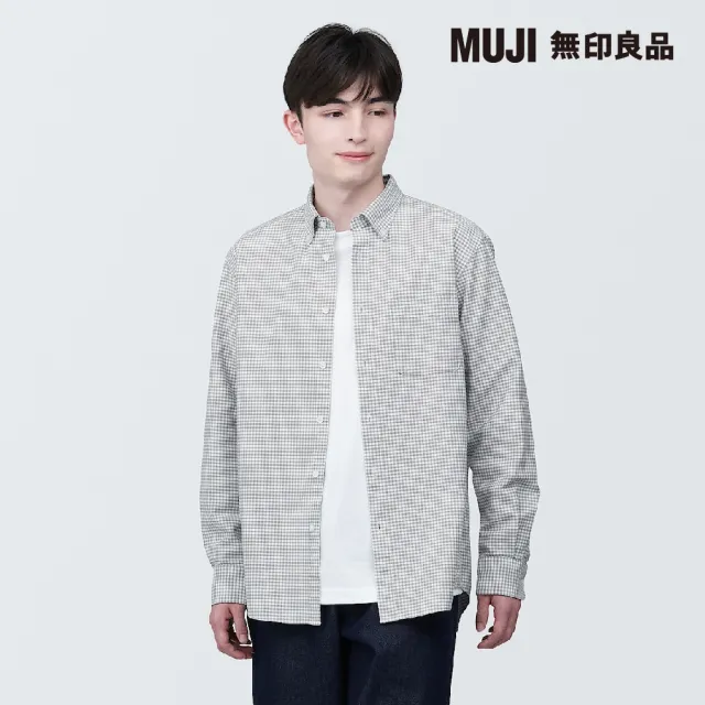 【MUJI 無印良品】男有機棉水洗牛津布扣領長袖襯衫(共9色)