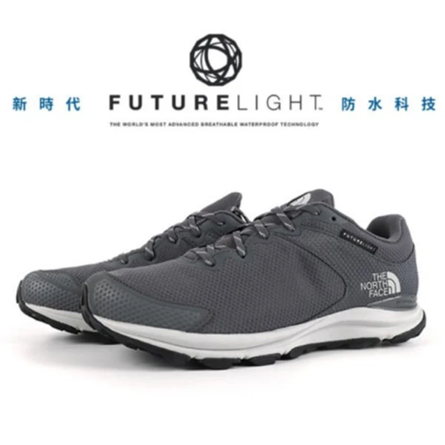 The North Face 男 FUTURELIGHT 防水透氣避震登山健行鞋.抓地耐磨外底(4OA5-H7L 鋅灰/斑點灰 V)