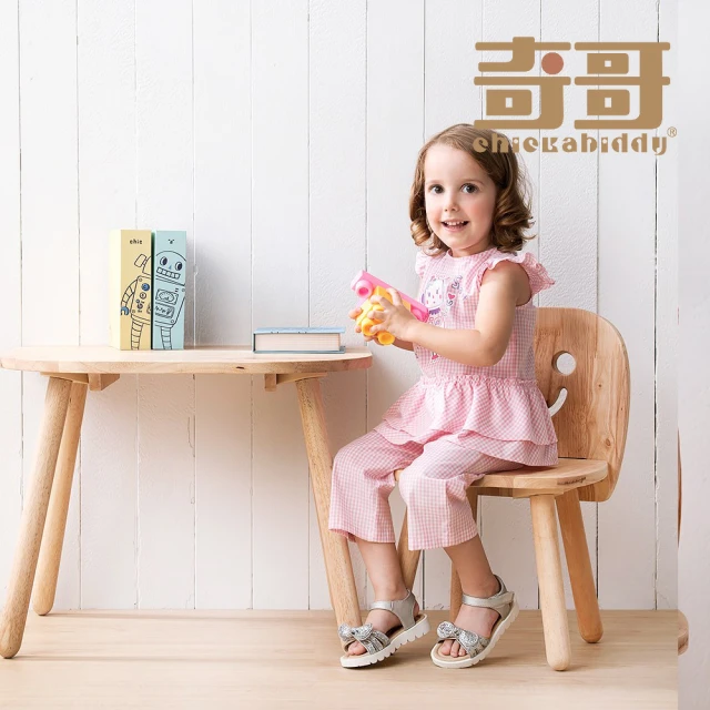 奇哥奇哥 Chic a Bon 女童裝 機器人粉白格紋造型上衣(1-5歲)