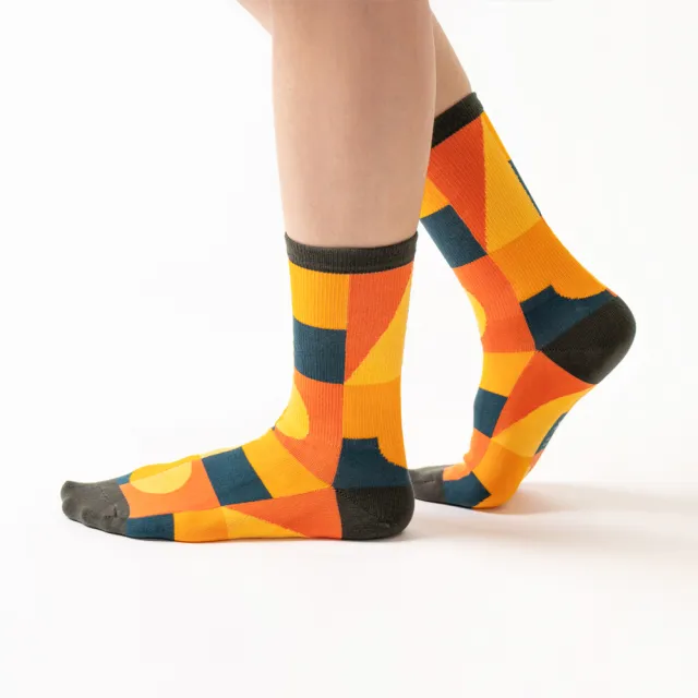 【WARX】薄款玩色五週年高筒襪-南瓜橘(除臭襪/機能運動襪/足弓防護)