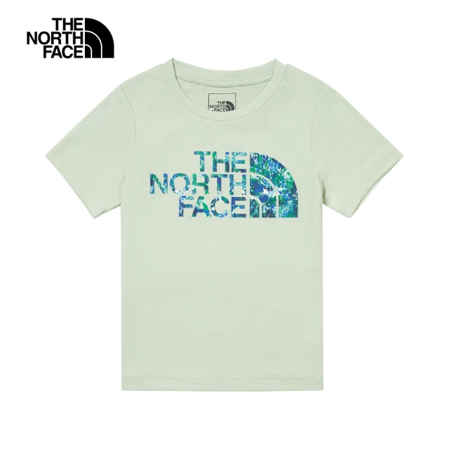 The North Face 北面兒童綠色吸濕排汗防曬炫彩LOGO短袖T恤｜88H6I0G