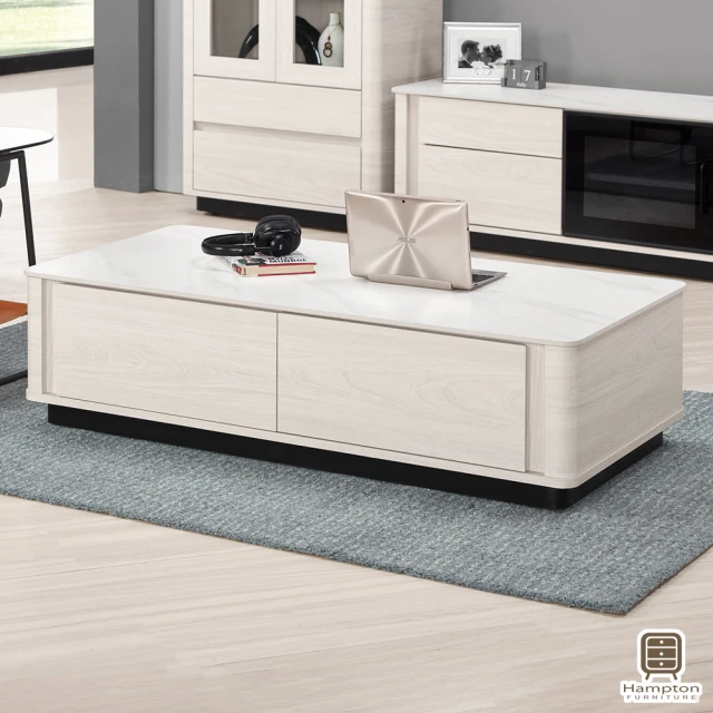 Hampton 漢汀堡 墨卡多4尺岩板四抽大茶几(大茶几/茶几/咖啡桌/桌子/岩板)