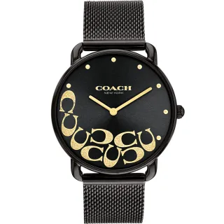 【COACH】官方授權經銷商 Elliot 時尚金屬光C字米蘭帶手錶-36mm 母親節(14504340)