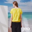 【IGD 英格麗】速達-網路獨賣款-簡約純色大圓領上衣(黃色)