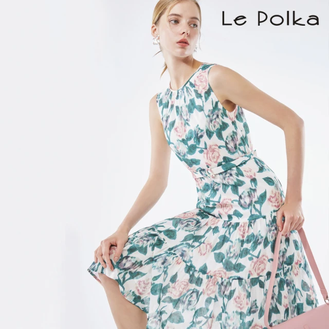 Le PolkaLe Polka 典雅滿版印花連身洋裝-女