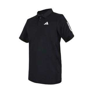 【adidas 愛迪達】男短袖POLO衫-休閒 上衣 吸濕排汗 慢跑 愛迪達 黑白(IS2294)