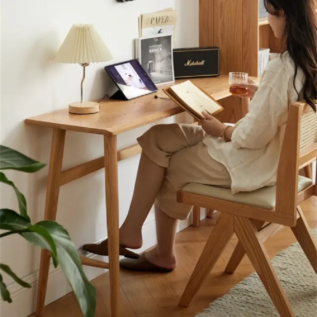 【Taoshop 淘家舖】Ｗ - 全實木書桌 辦公桌 寫字檯 家用小戶型窄桌WSY83X14(1.1米一字板窄書桌 不含椅)