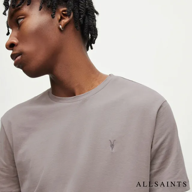 【ALLSAINTS】BRACE 公羊頭骨刺繡純棉修身短袖T恤 MD457U(常規版型)