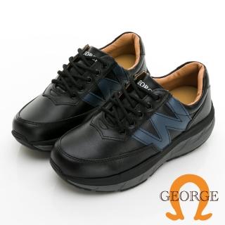 【GEORGE 喬治皮鞋】舒適厚底真皮氣墊鞋 -黑 334009HK10