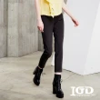 【IGD 英格麗】速達-網路獨賣款-時尚修身立體剪裁長褲(黑色)