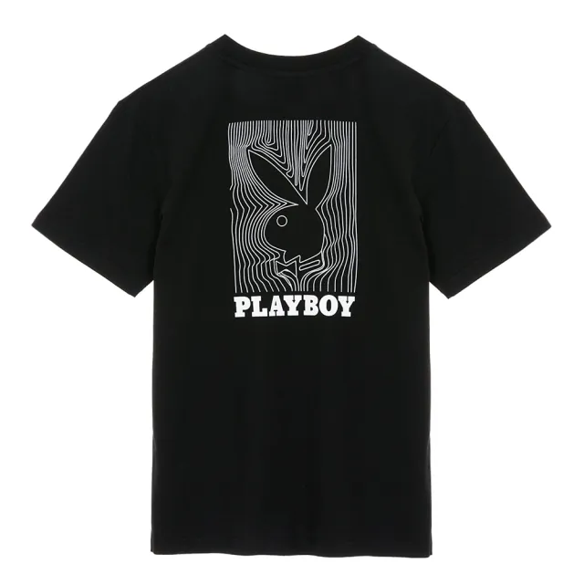 【PLAYBOY】幾何線條兔上衣(黑色)