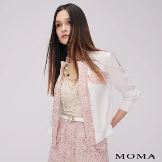 【MOMA】質感雪紡拼接小香外套(白色)