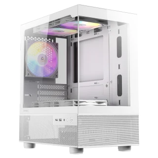 【Antec】CX200M RGB {白} M-ATX電腦機殼(顯卡限長33cm/塔扇限高16.4cm/玻璃側透)