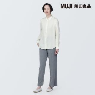 【MUJI 無印良品】女嫘縈混聚酯纖維標準領長袖套衫(共3色)