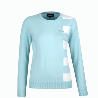 【PING】女款圓領長袖線衫毛衣-淺綠(GOLF/高爾夫球衫/RH23220-43)