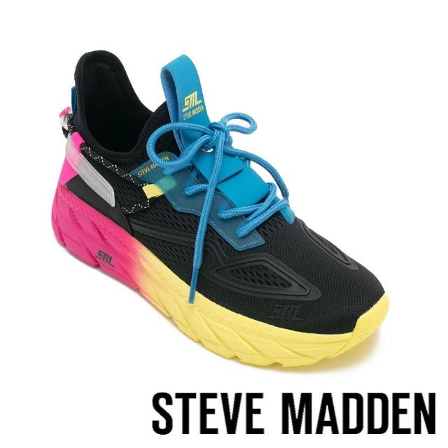 【steve madden】PROPEL 1 透氣網布厚底休閒鞋(黑色)