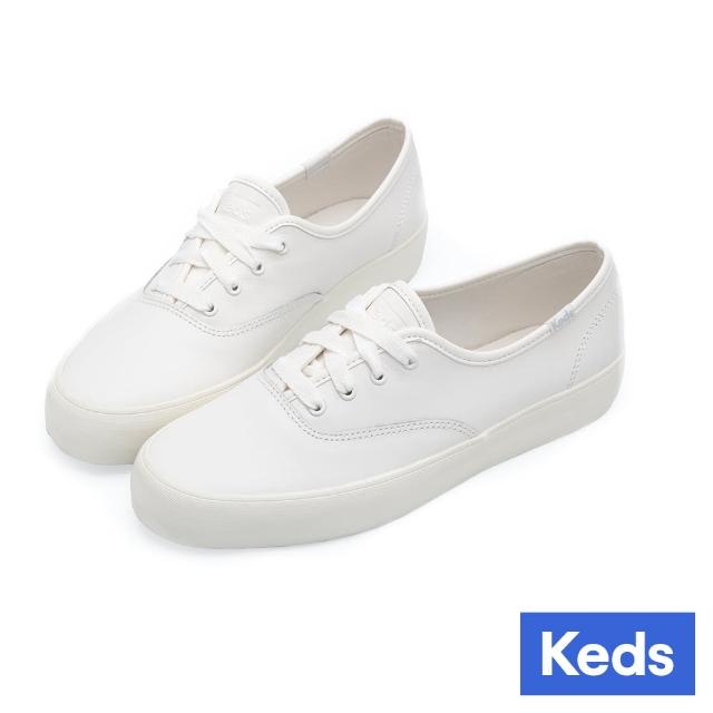 【Keds】CHAMPION GN 經典寬楦舒適真皮休閒小白鞋(9241W110101)