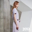 【IGD 英格麗】速達-網路獨賣款-簡約純色斜排釦上衣(紫色)
