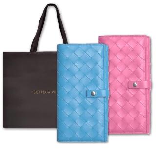 【BOTTEGA VENETA 寶緹嘉】608072 經典編織工藝柔軟小羊皮對開錢包長夾(顏色任選)