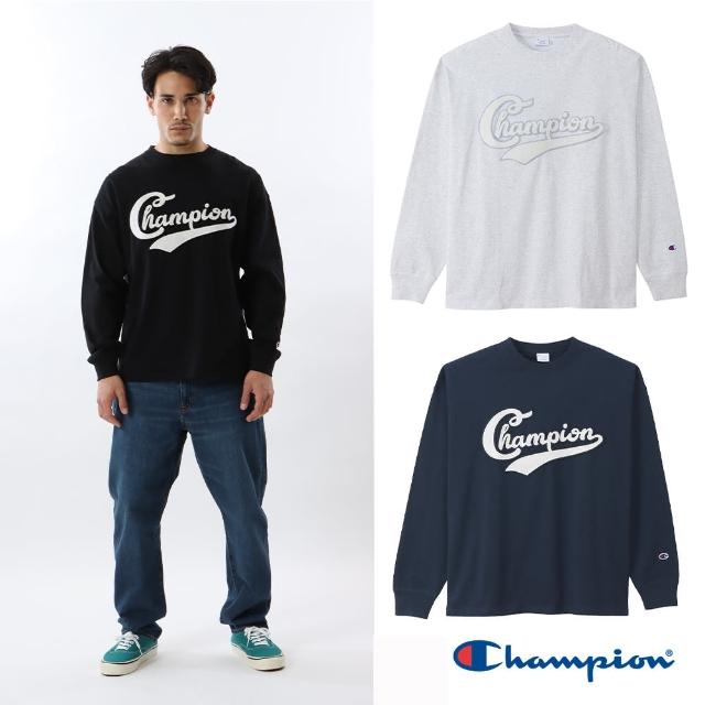 【Champion】官方直營-刺繡LOGO圖騰長袖上衣-男(3色)