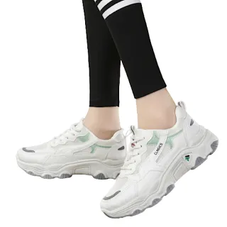 【89 zone】日系時尚小白質感網面透氣 女鞋 大尺碼 鞋 休閒鞋 運動鞋 慢跑鞋(綠/藍)