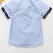 【橘魔法】深藍點點滾邊小口袋短袖襯衫 (男童 童裝 中童 大童 畢業典禮 表演 襯衫 花童)