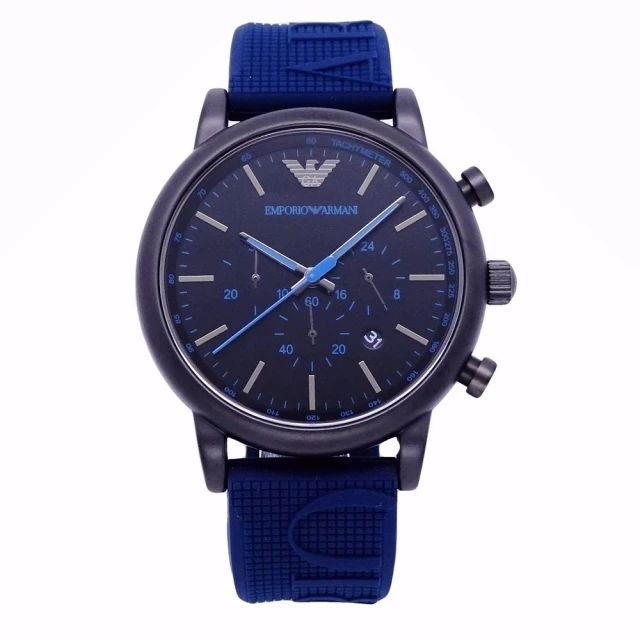 EMPORIO ARMANIEMPORIO ARMANI ARMANI 義式新潮風格三眼計時優質腕錶-藍/45mm-AR11023