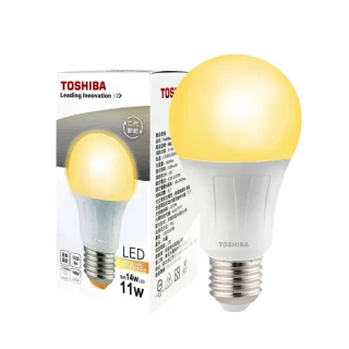 【TOSHIBA 東芝】11W LED 護眼高顯色燈泡 20入組 E27 3000k 燈泡色(原廠保固兩年)