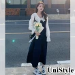 【UniStyle】2件套蕾絲領長袖襯衫牛仔吊帶裙 韓系文藝甜美風 女 ZMC166-2285(上衣牛仔背帶裙)