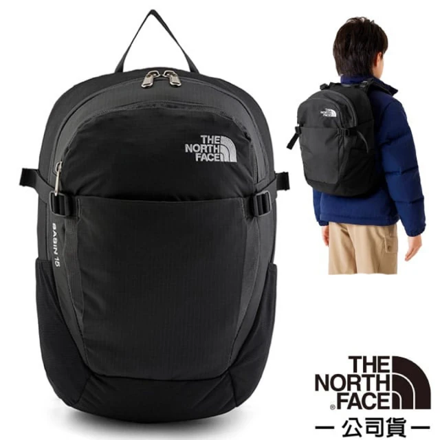 The North Face 童 Basin 抗撕裂多功能耐磨減震後背包15L.上學書包(87SJ-KT0 黑)