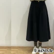 【UniStyle】顯瘦半身裙 韓版三角口袋純色休閒裙 女 UP64106(黑)