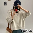 【UniStyle】七分袖大學T 韓版果凍空氣層純色上衣T恤 女 UP1538(豆奶杏)