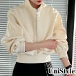 【UniStyle】半拉鏈長袖上衣 韓版收腰顯瘦運動感T恤 女 UV2750(米)