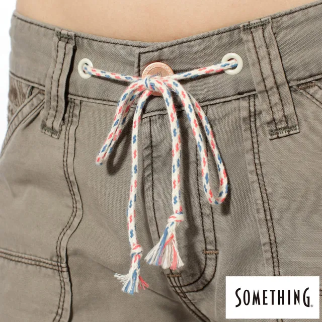 【SOMETHING】女裝 NATURAL EASY JEAN綁帶休閒褲(灰褐色)