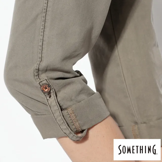 【SOMETHING】女裝 NATURAL EASY JEAN綁帶休閒褲(灰褐色)