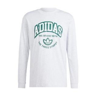 【adidas 愛迪達】VRCT LS Tee 男 長袖 上衣 運動 休閒 三葉草 棉質 舒適 淺灰(IS2931)