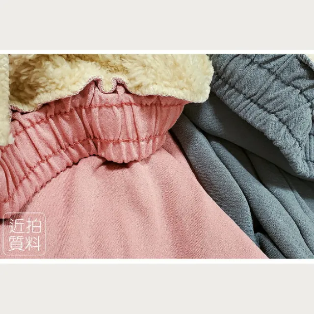 【Shiny 藍格子】純色加絨加厚羊羔絨休閒長褲 V3646 現+預(女褲 保暖)
