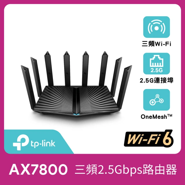 【TP-Link】Archer AX95 AX7800 Gigabit 三頻 OneMesh WiFi 6 無線網路路由器(Wi-Fi 6分享器/支援VPN)
