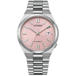 【CITIZEN 星辰】Mechanical 馬卡龍PANTONE 限定款撞色機械錶-粉紅x銀/40mm 618限定(NJ0158-89X)
