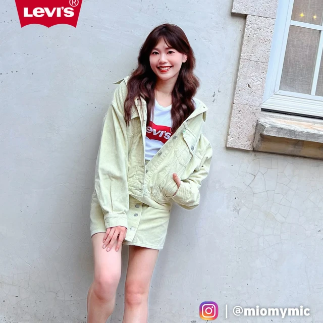 【LEVIS 官方旗艦】Fresh果漾系列 女款 90年寬鬆版燈芯絨外套/精工漂染工藝 檸檬黃 熱賣單品 A1743-0010