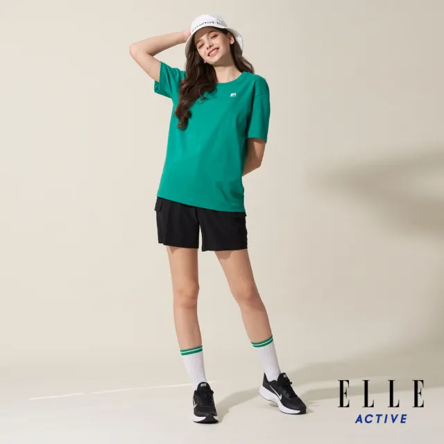 【ELLE ACTIVE】女款 四面彈休閒工裝短褲-黑色(EA24M2W3002#99)