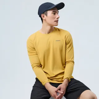 【ATUNAS 歐都納】男款ALL LOVE歐愛環保循環衣長袖排汗T恤(A2TS2320M金棕黃/抗UV/透氣/吸濕排汗/MIT台灣製)