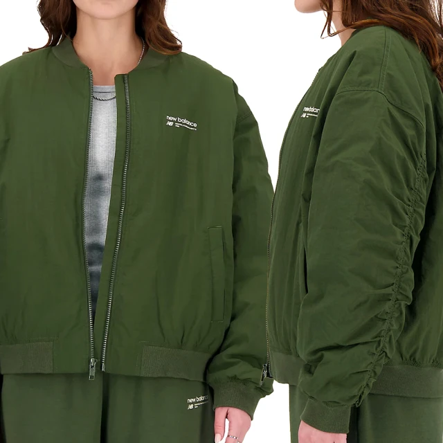 【NEW BALANCE】女款 綠色  休閒 日常 冬季 寬鬆 夾克 飛行外套 外套 WJ33507KOU