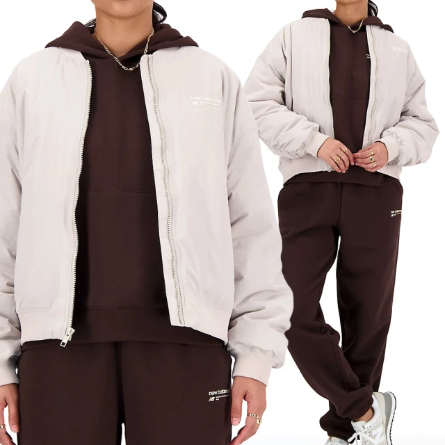 【NEW BALANCE】女款 灰色  休閒 日常 冬季 寬鬆 夾克 飛行外套 外套 WJ33507MNK