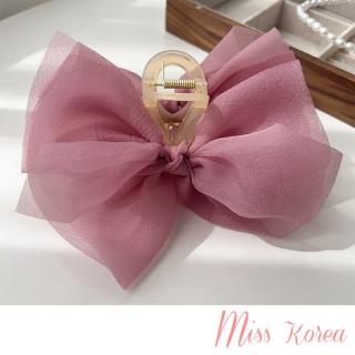 【MISS KOREA】網紗髮夾 蝴蝶結髮夾/韓國設計浪漫網紗大蝴蝶結造型抓夾 馬尾夾 髮夾(6色任選)
