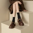 【WYPEX】現貨+預購 雕花真皮瑪莉珍女鞋 T字圓頭鬆糕厚底鞋(2色)