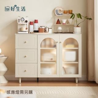 【hoi! 好好生活】林氏木業椰子糖系列1.2M玻璃餐邊櫃 TE2T